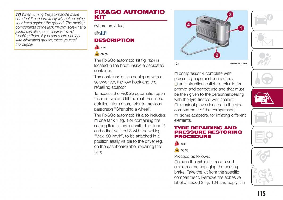 Fiat Tipo sedan owners manual / page 117