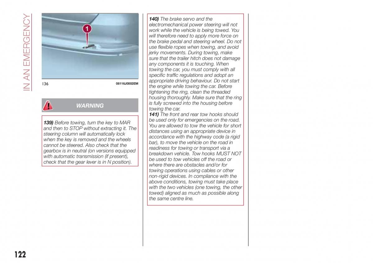 Fiat Tipo sedan owners manual / page 124