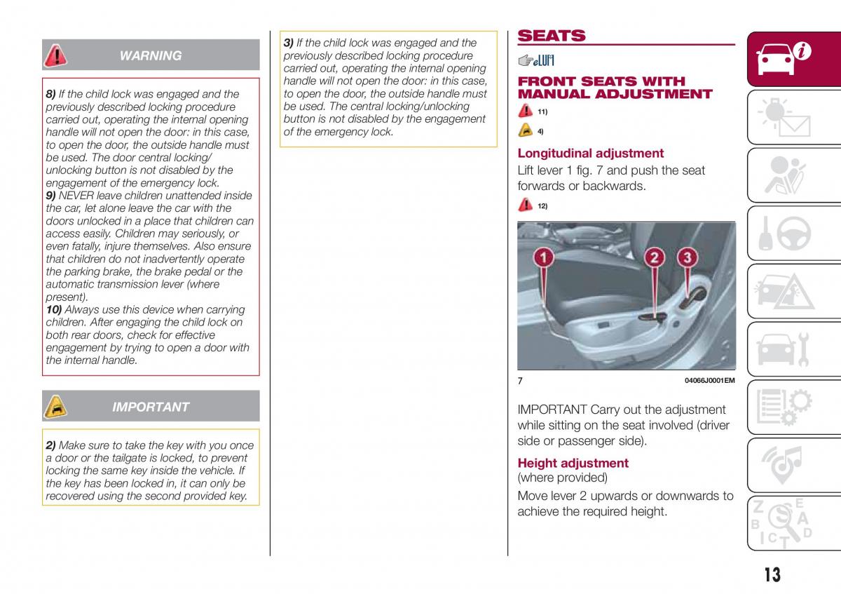 Fiat Tipo sedan owners manual / page 15