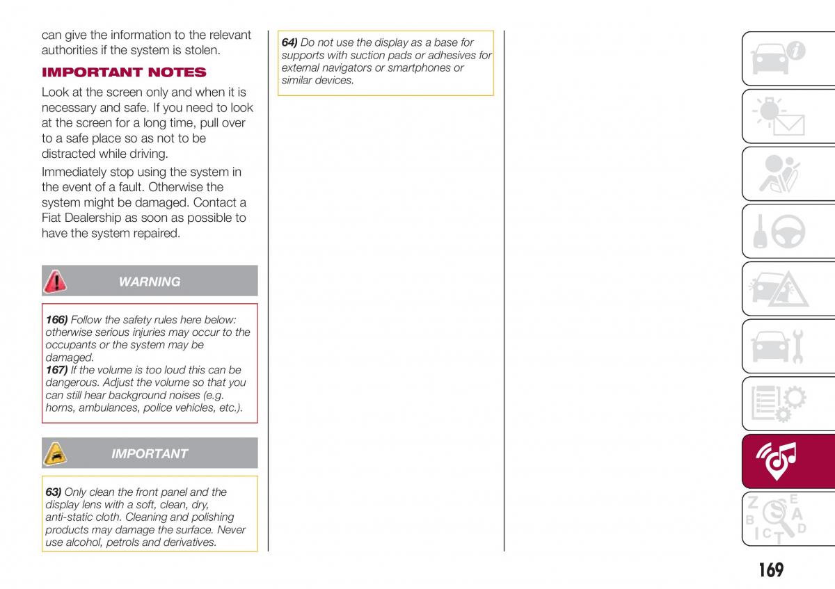 Fiat Tipo sedan owners manual / page 171