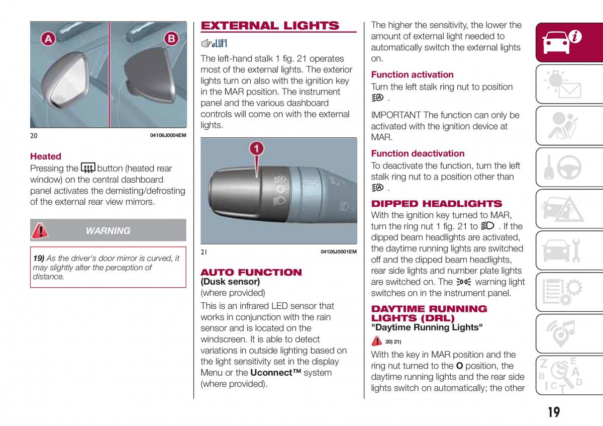 Fiat Tipo sedan owners manual / page 21