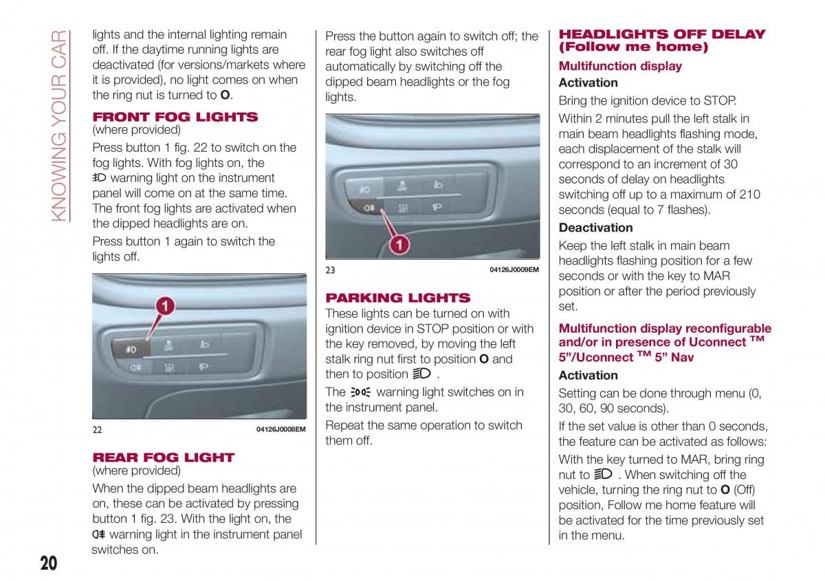 Fiat Tipo sedan owners manual / page 22