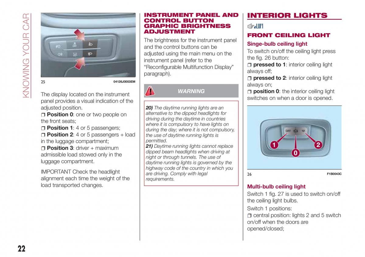 Fiat Tipo sedan owners manual / page 24