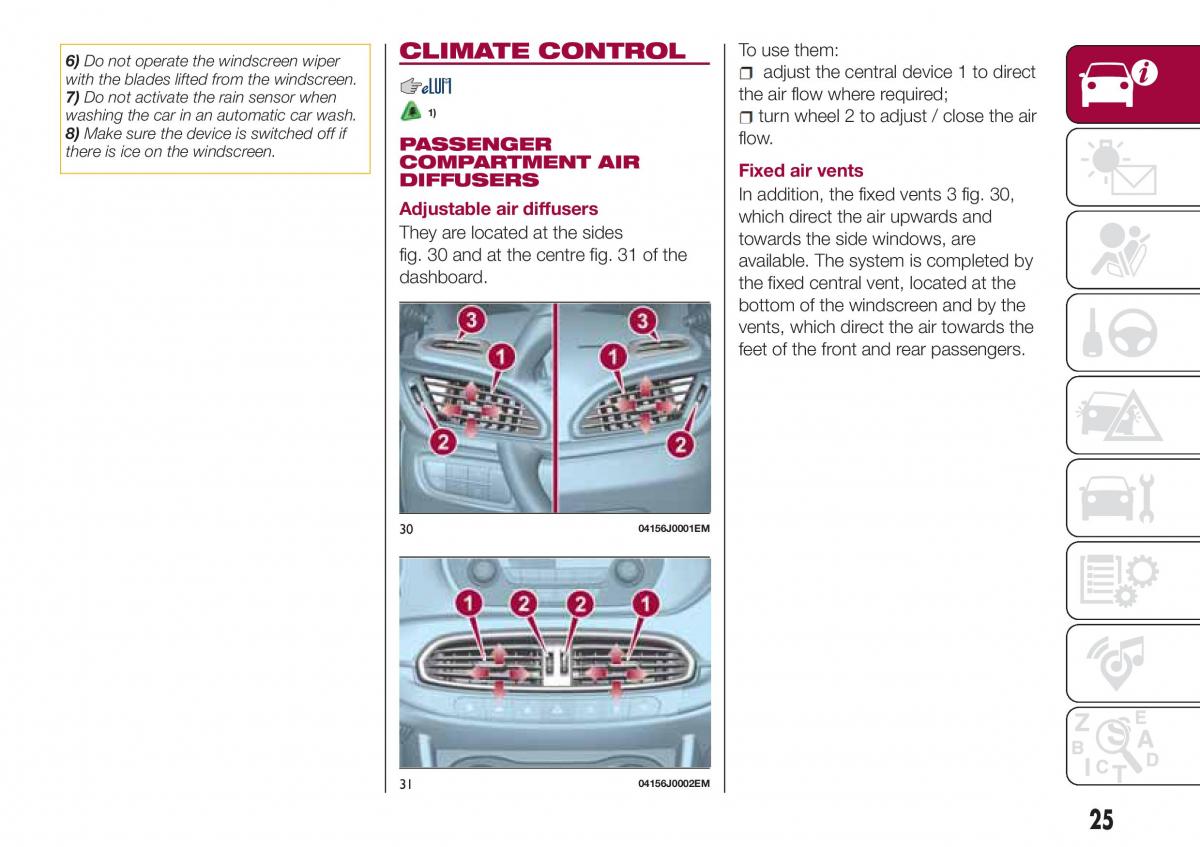 Fiat Tipo sedan owners manual / page 27