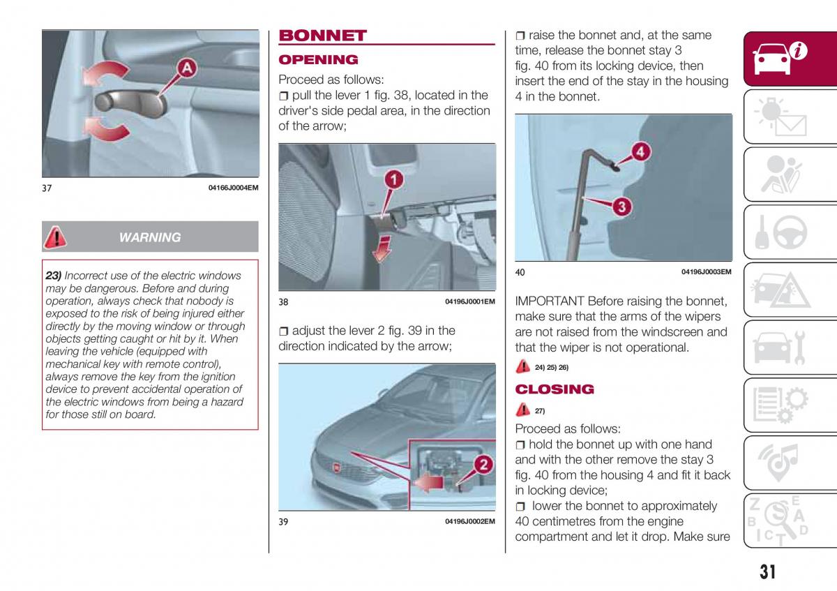 Fiat Tipo sedan owners manual / page 33