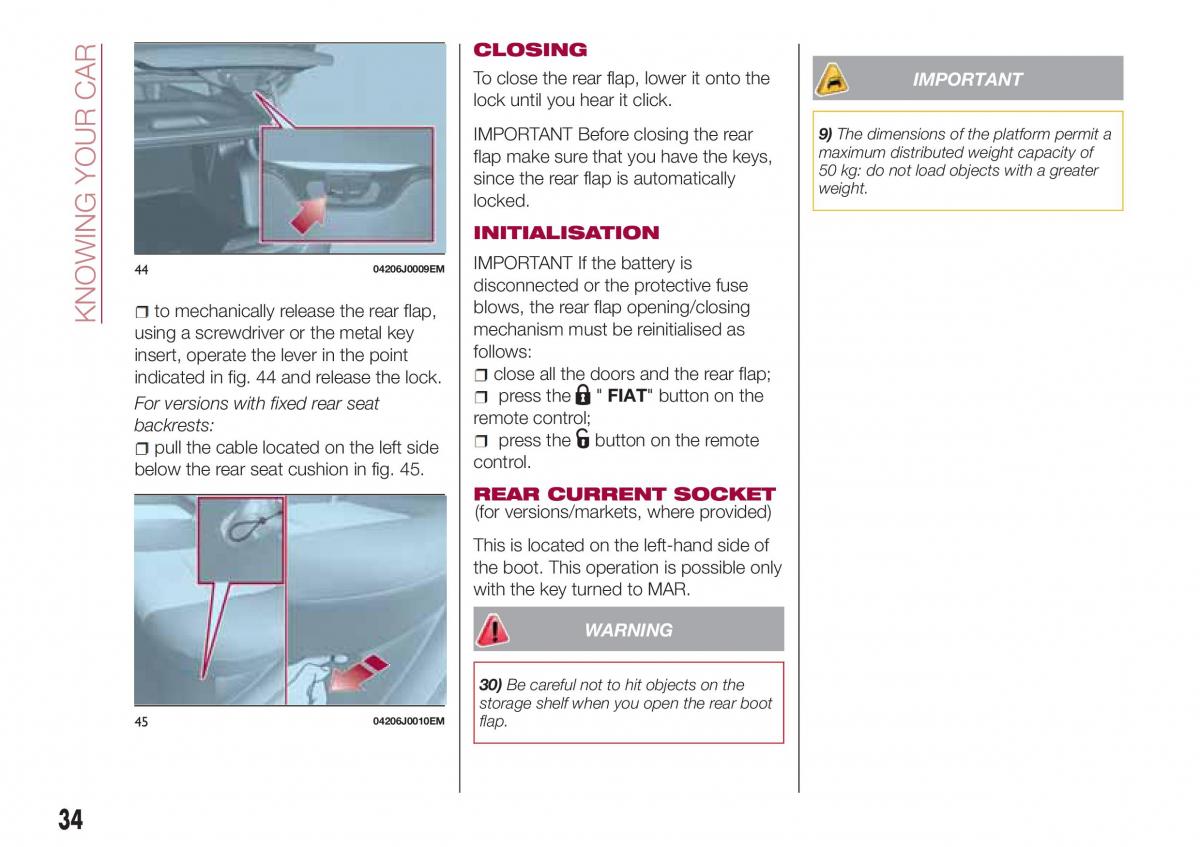 Fiat Tipo sedan owners manual / page 36