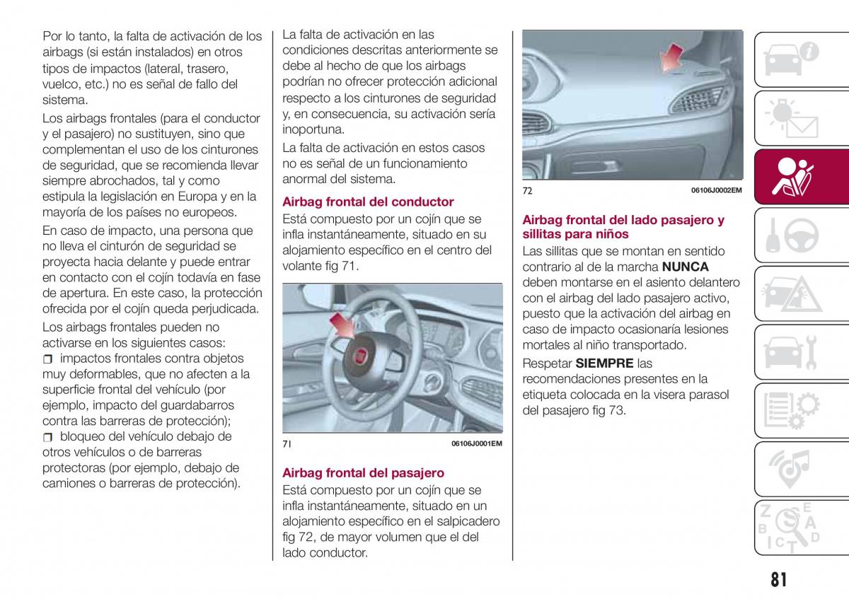 Fiat Tipo sedan manual del propietario / page 83