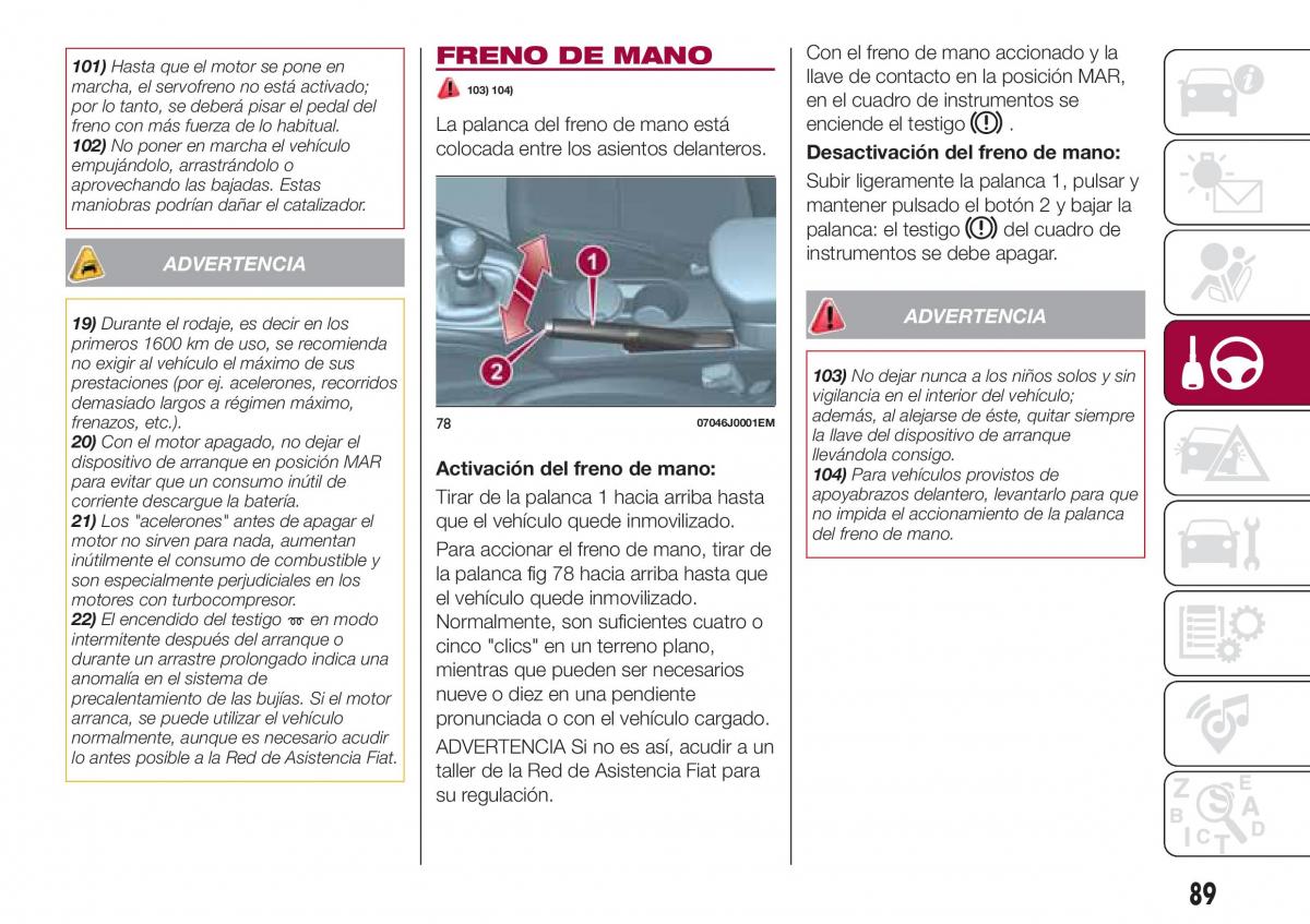 Fiat Tipo sedan manual del propietario / page 91