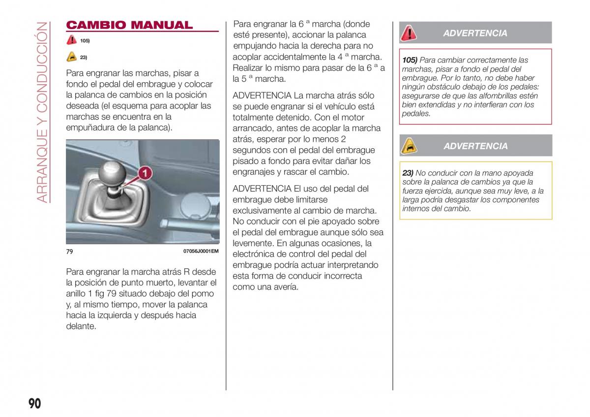 Fiat Tipo sedan manual del propietario / page 92