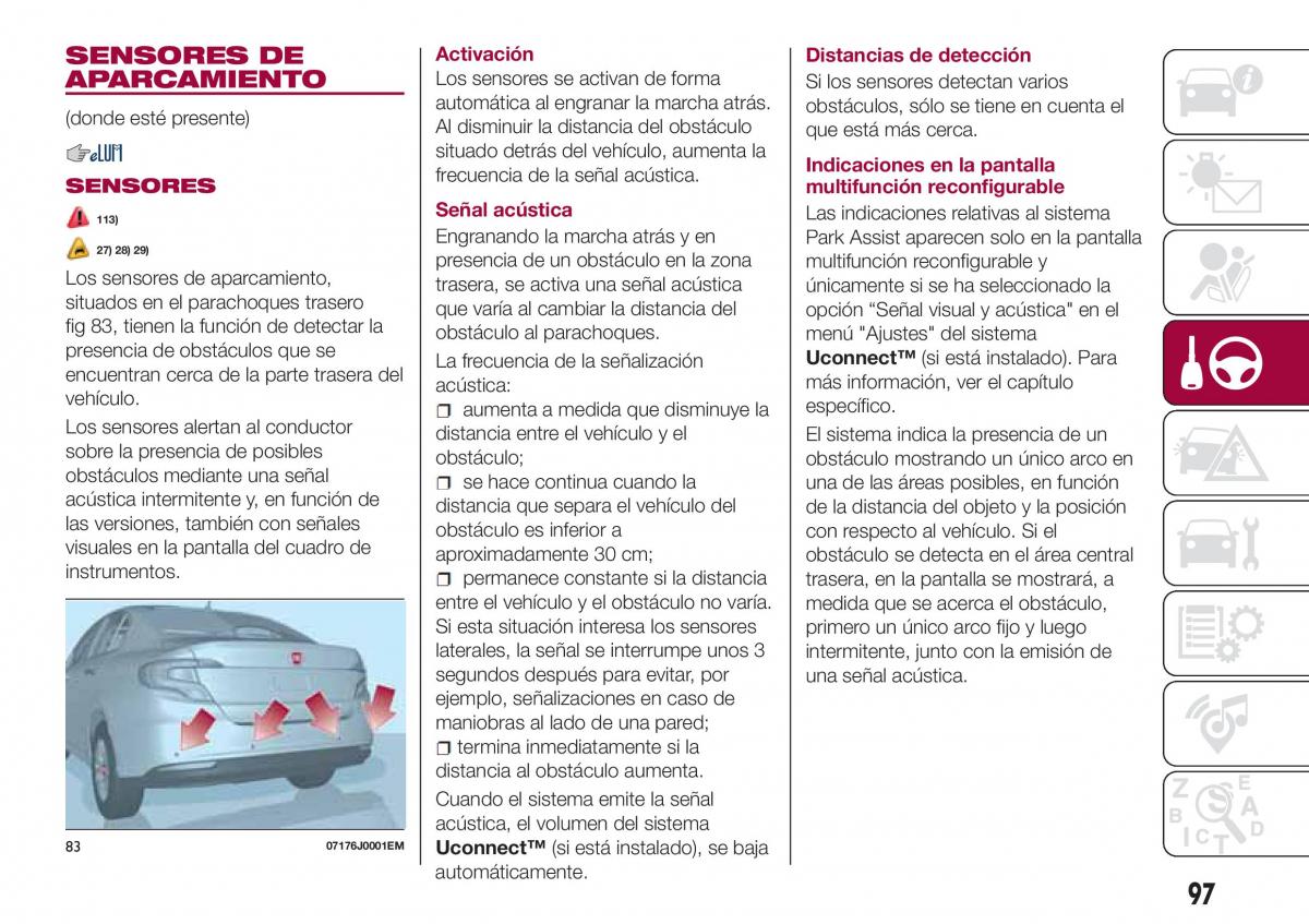 Fiat Tipo sedan manual del propietario / page 99