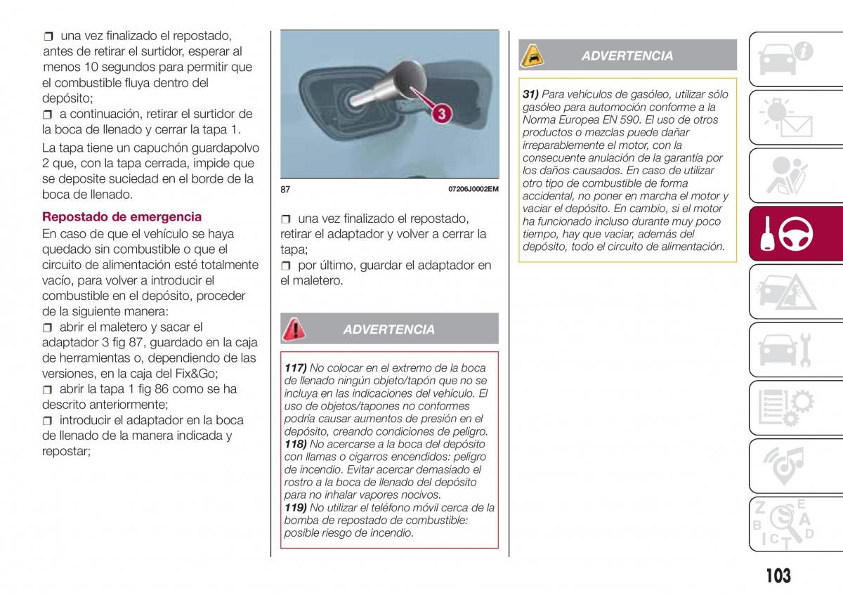 Fiat Tipo sedan manual del propietario / page 105