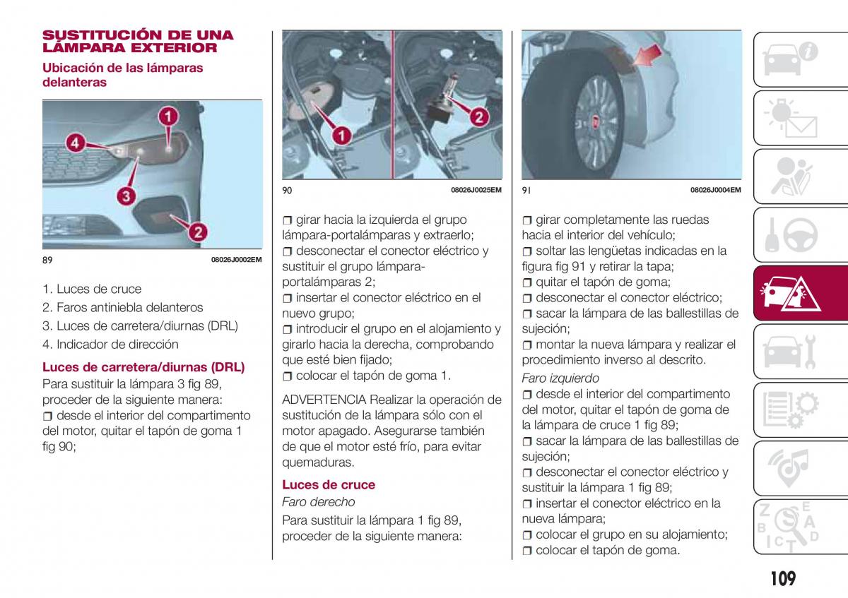 Fiat Tipo sedan manual del propietario / page 111