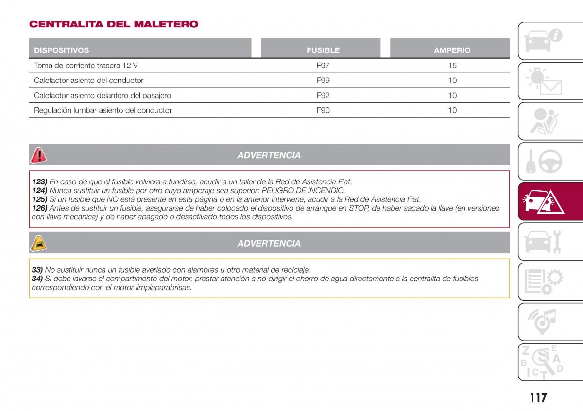 Fiat Tipo sedan manual del propietario / page 119