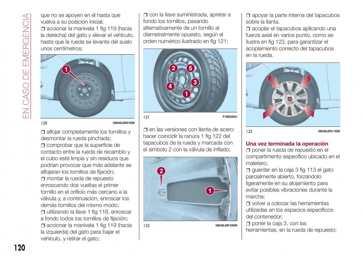 Fiat Tipo sedan manual del propietario / page 122