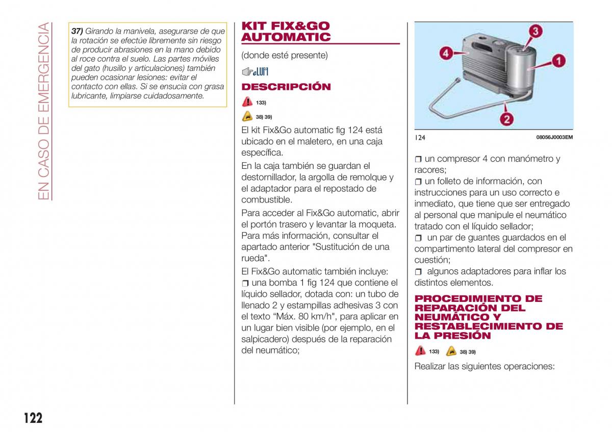 Fiat Tipo sedan manual del propietario / page 124