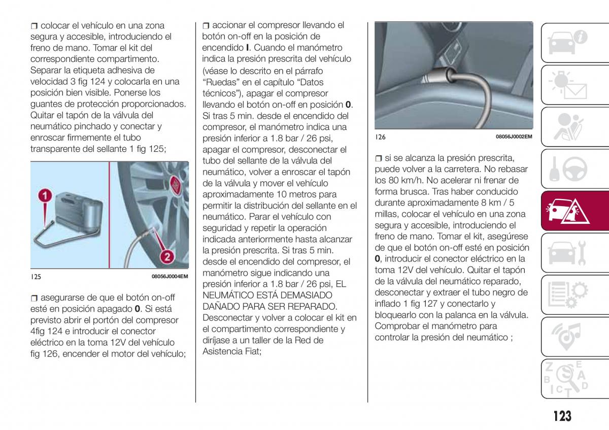 Fiat Tipo sedan manual del propietario / page 125