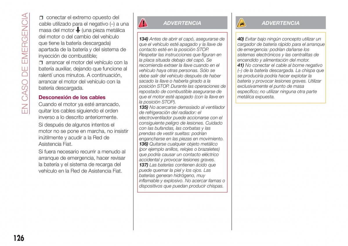 Fiat Tipo sedan manual del propietario / page 128