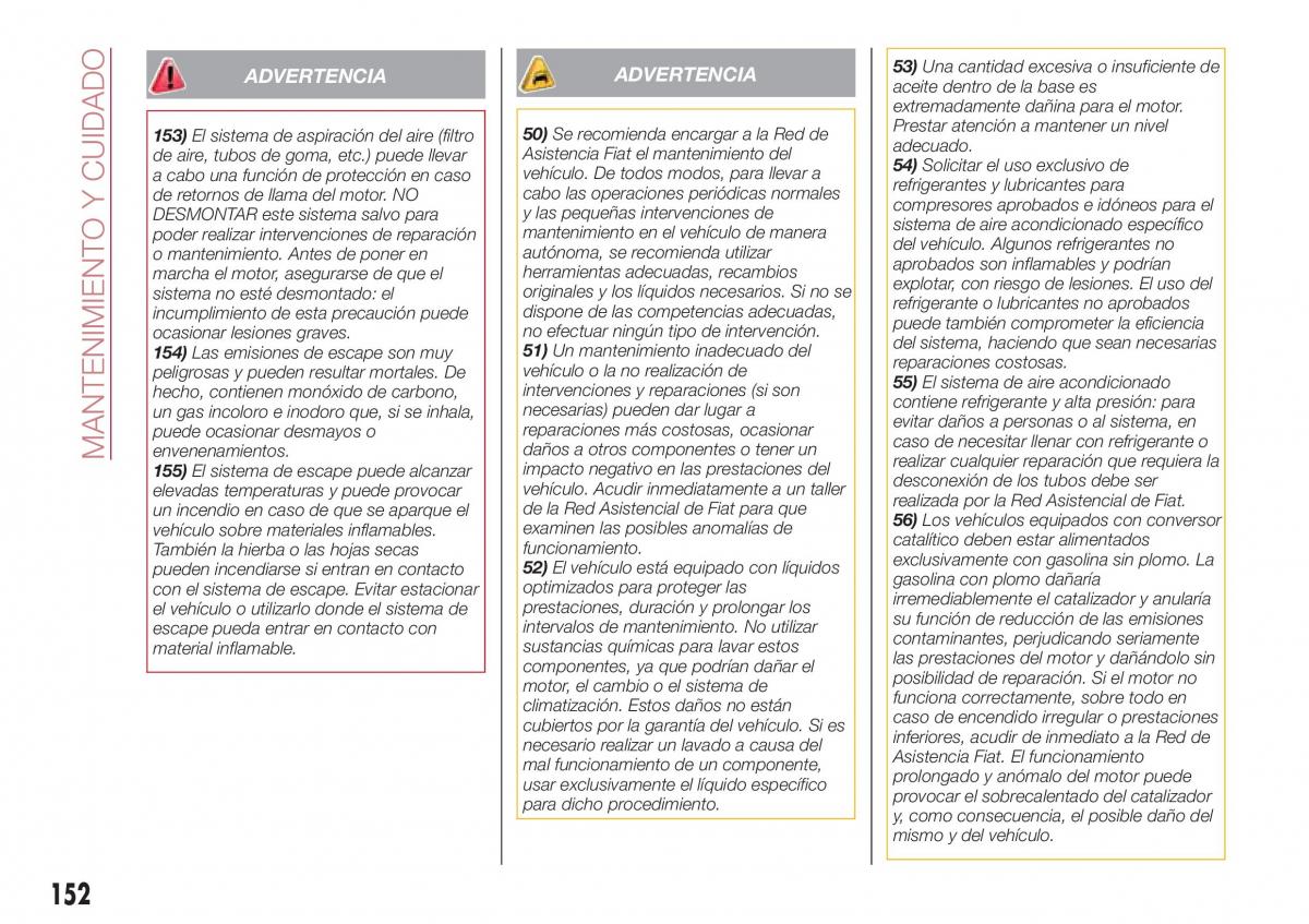 Fiat Tipo sedan manual del propietario / page 154