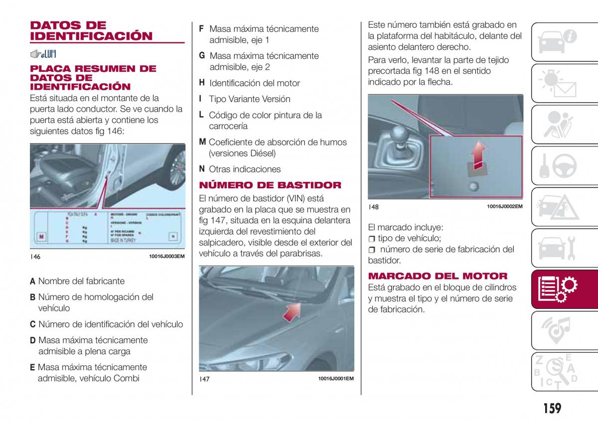 Fiat Tipo sedan manual del propietario / page 161