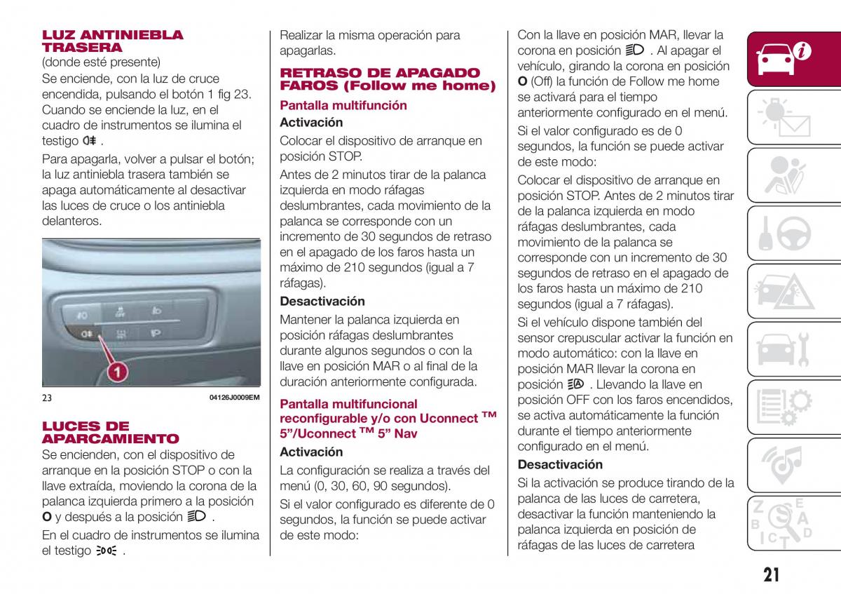 Fiat Tipo sedan manual del propietario / page 23