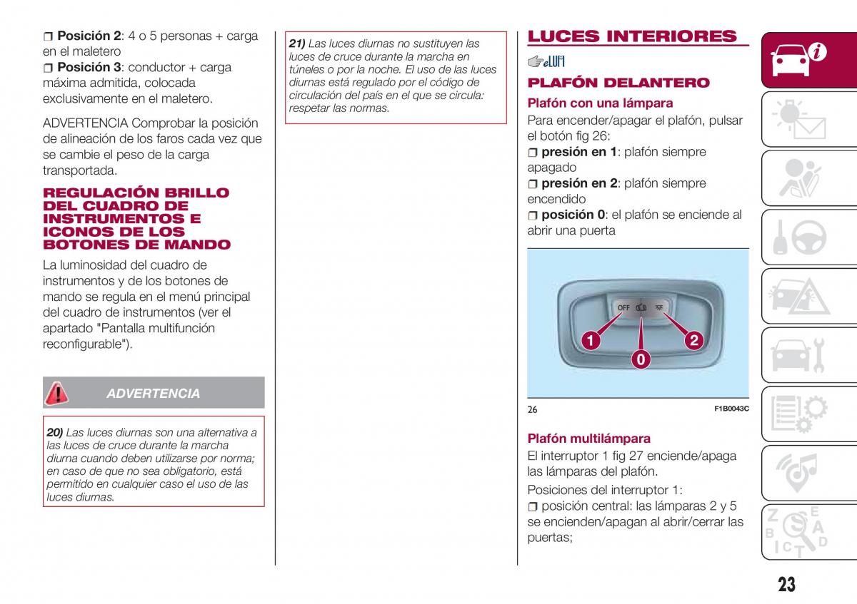 Fiat Tipo sedan manual del propietario / page 25