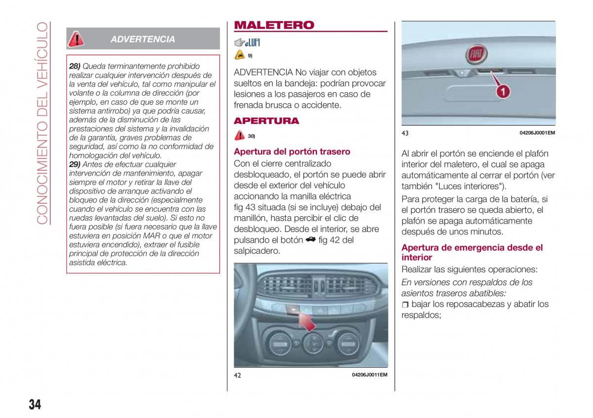 Fiat Tipo sedan manual del propietario / page 36