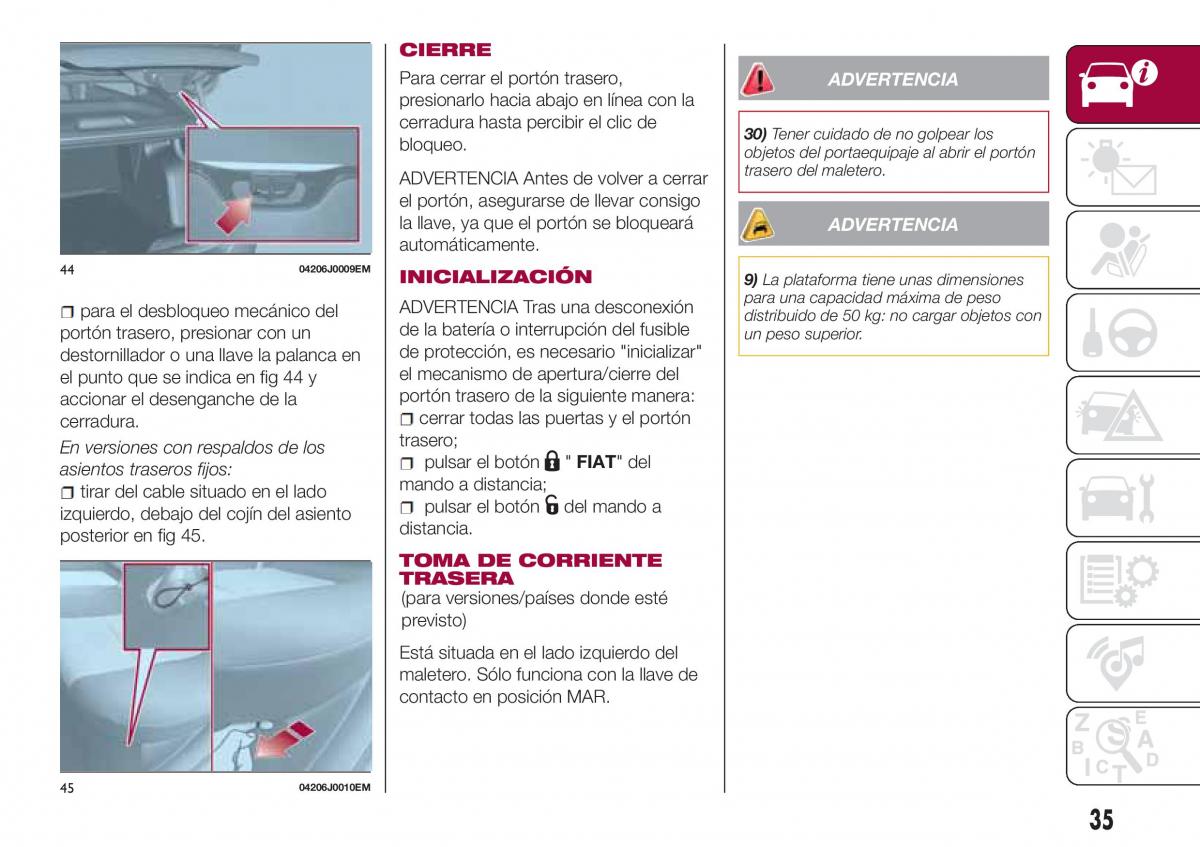 Fiat Tipo sedan manual del propietario / page 37