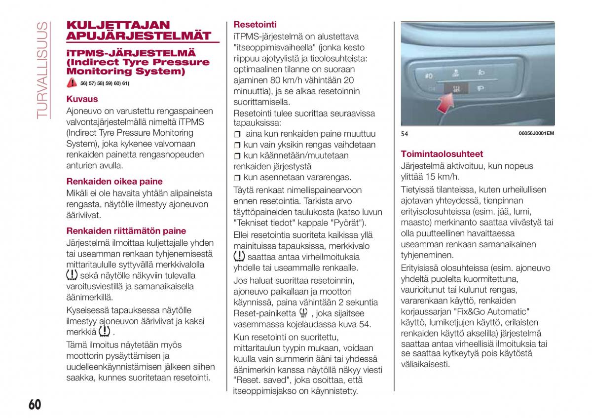 Fiat Tipo sedan omistajan kasikirja / page 62