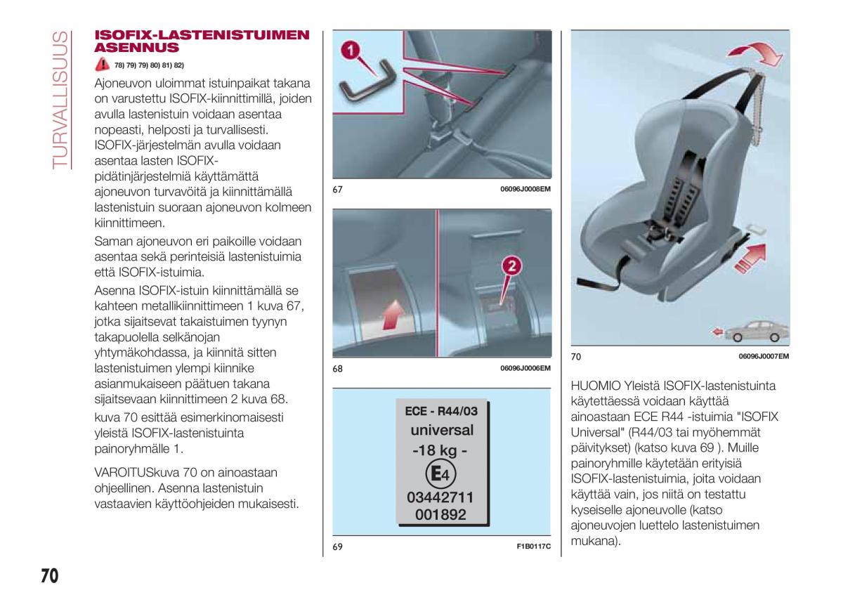 Fiat Tipo sedan omistajan kasikirja / page 72