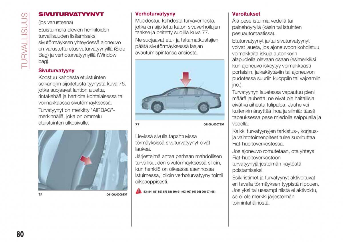 Fiat Tipo sedan omistajan kasikirja / page 82