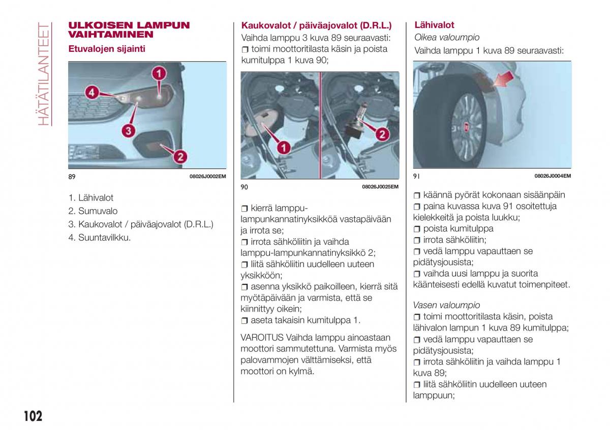 Fiat Tipo sedan omistajan kasikirja / page 104