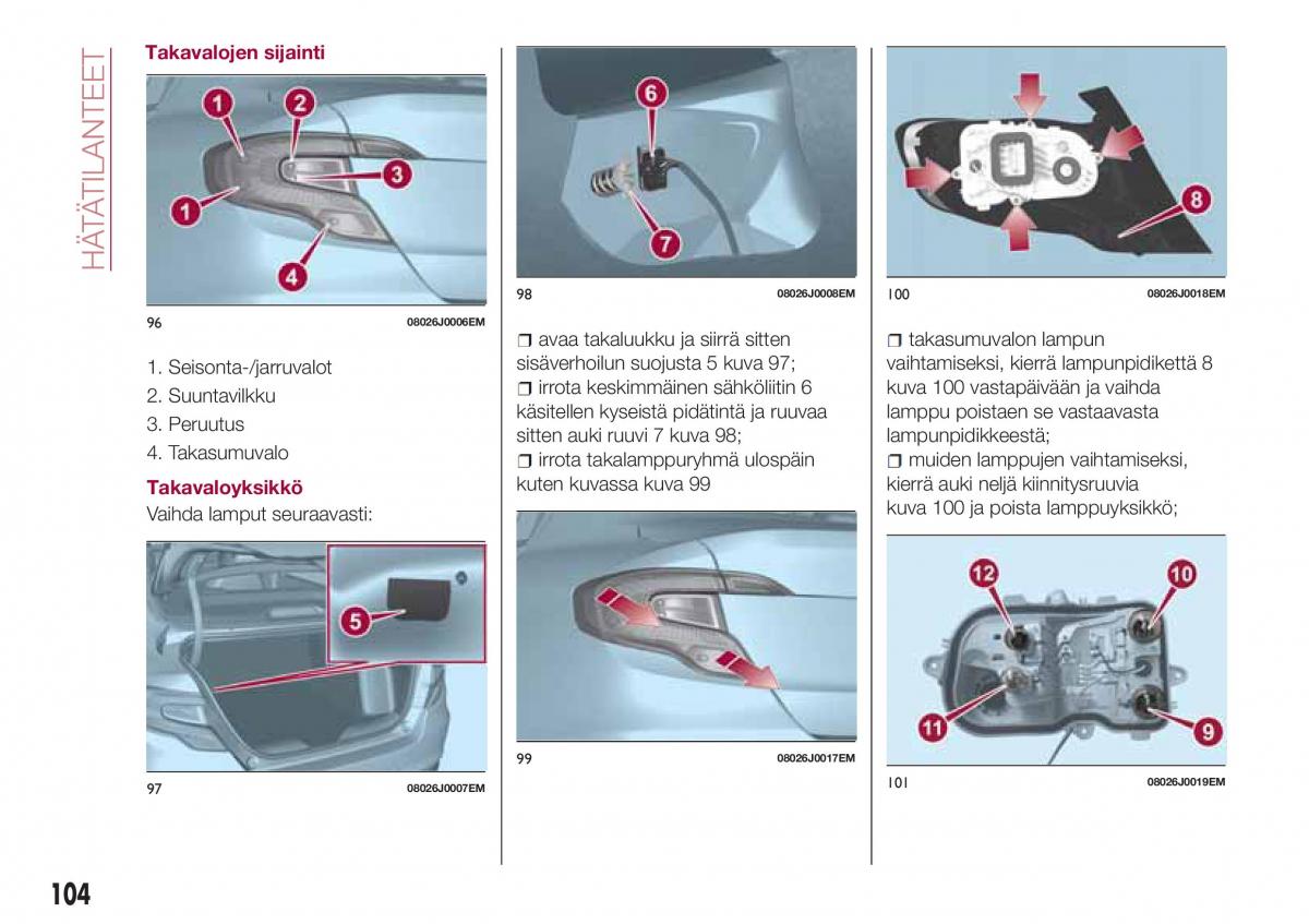 Fiat Tipo sedan omistajan kasikirja / page 106