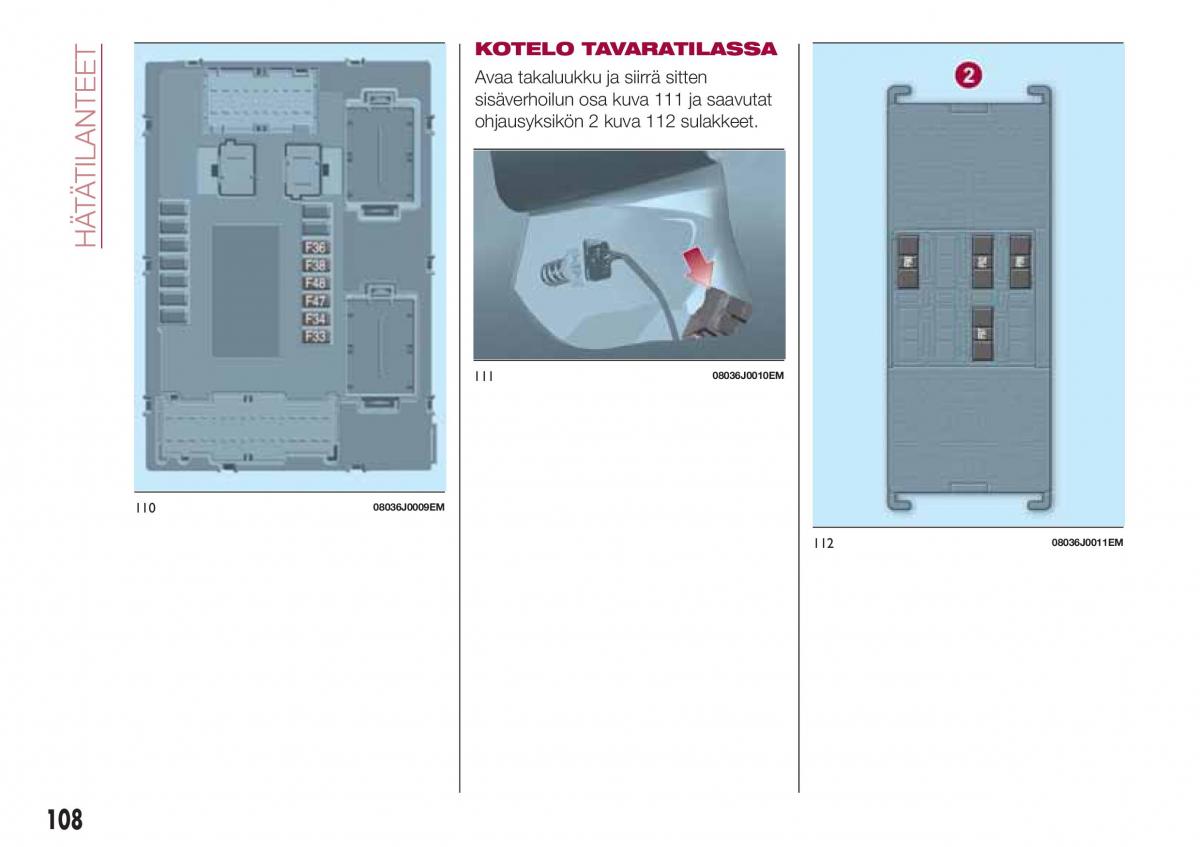 Fiat Tipo sedan omistajan kasikirja / page 110