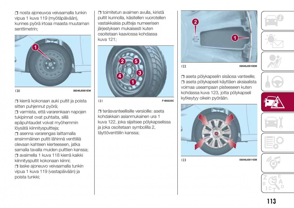 Fiat Tipo sedan omistajan kasikirja / page 115