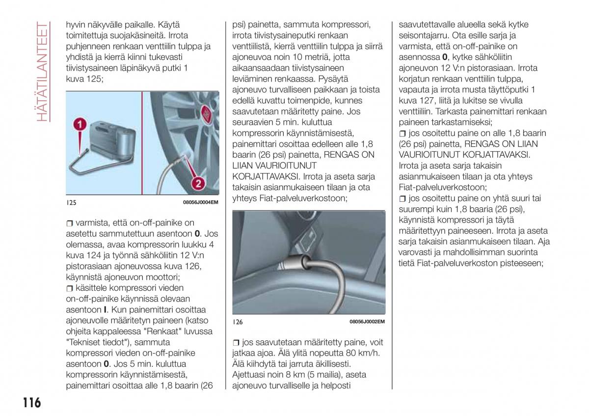 Fiat Tipo sedan omistajan kasikirja / page 118