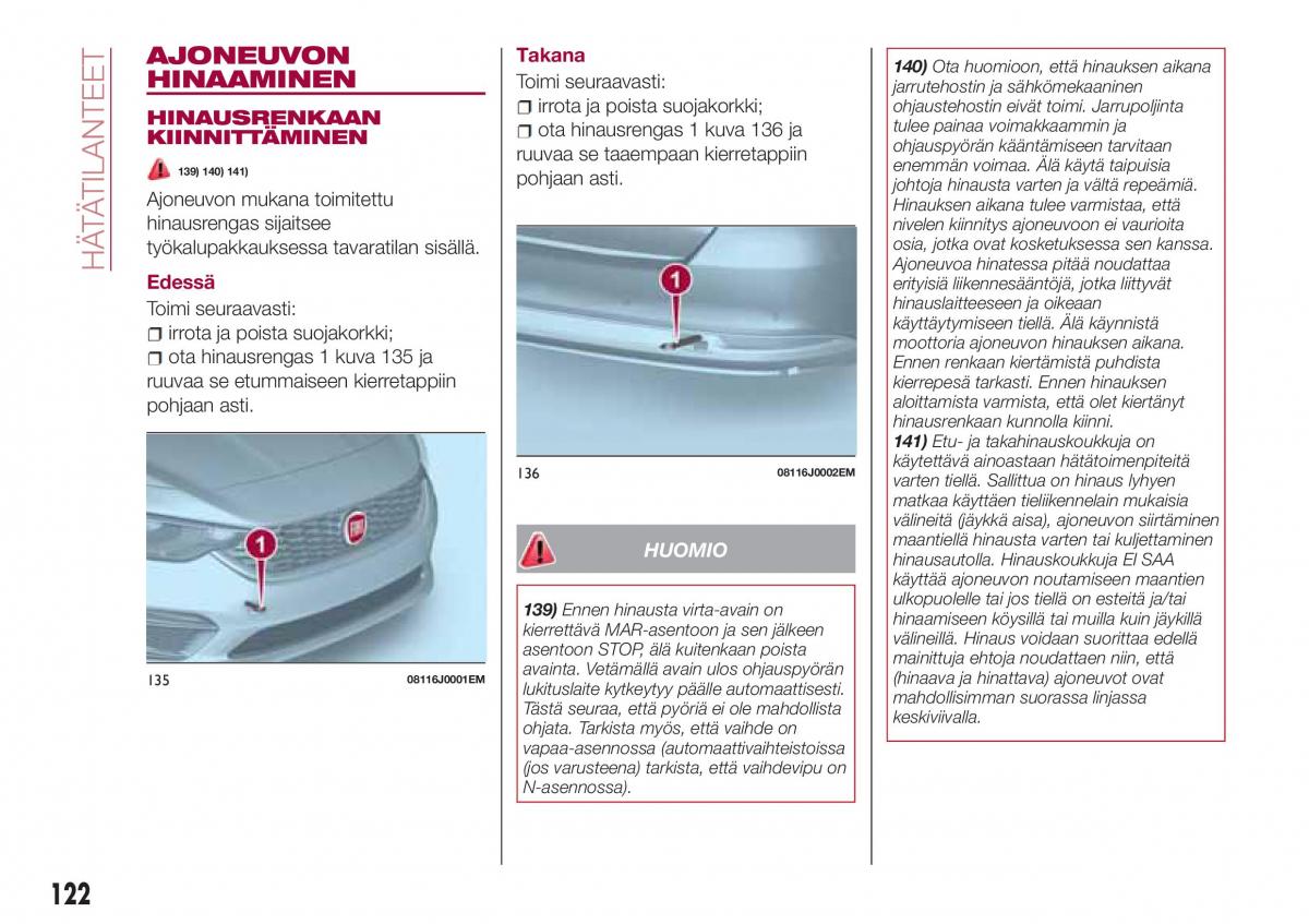 Fiat Tipo sedan omistajan kasikirja / page 124