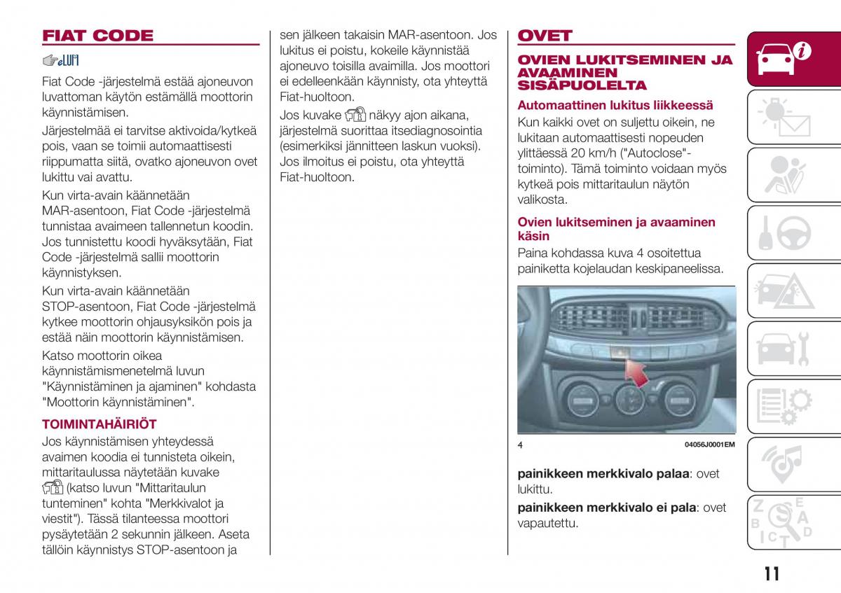 Fiat Tipo sedan omistajan kasikirja / page 13