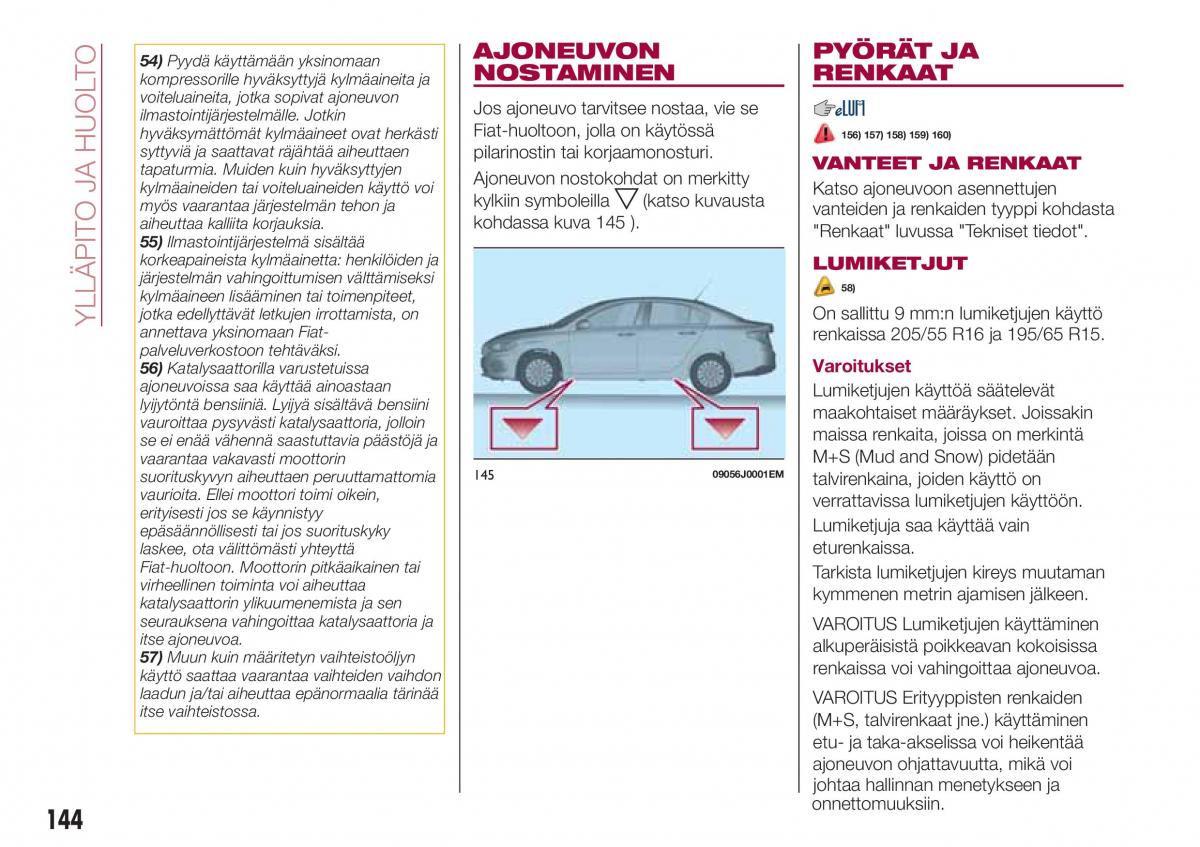 Fiat Tipo sedan omistajan kasikirja / page 146