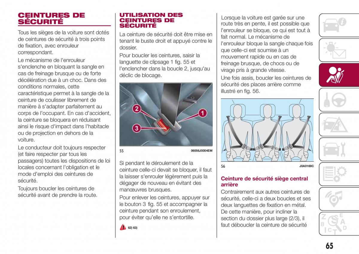 Fiat Tipo sedan manuel du proprietaire / page 67