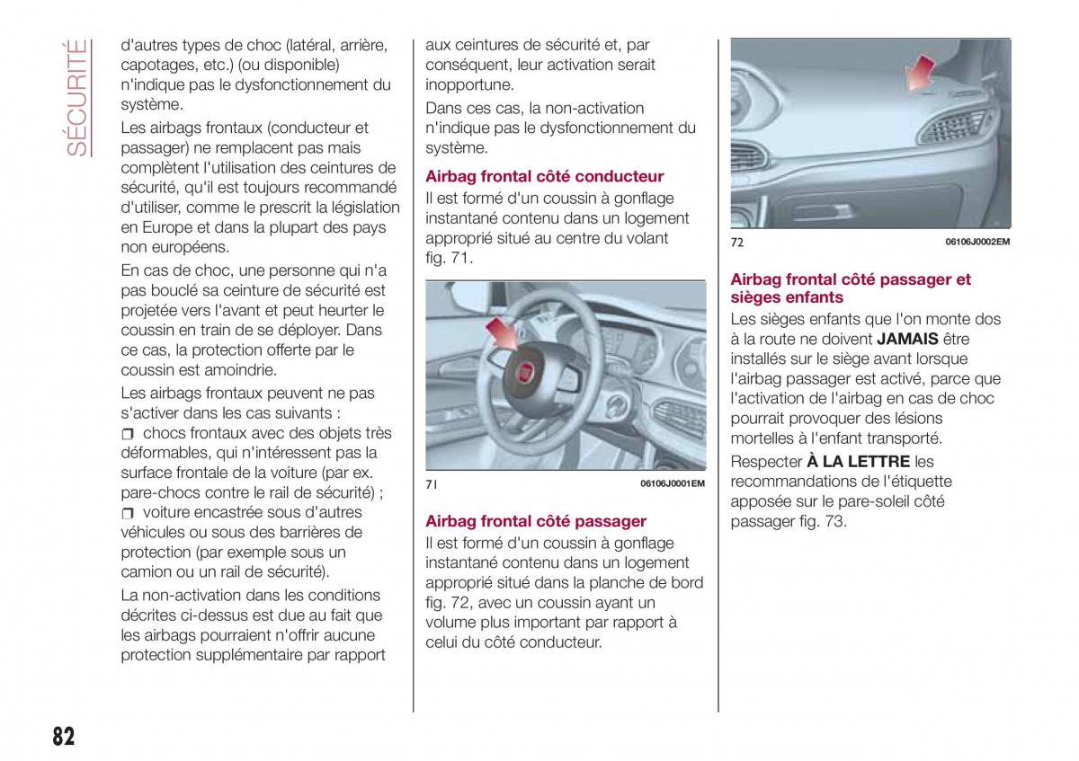 Fiat Tipo sedan manuel du proprietaire / page 84