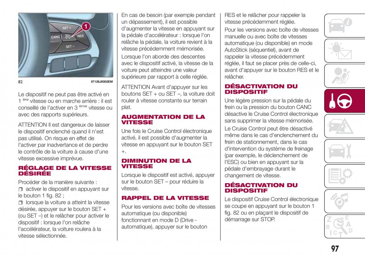 Fiat Tipo sedan manuel du proprietaire / page 99