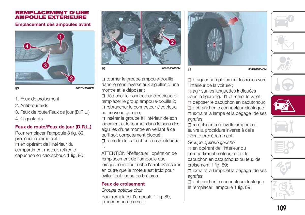 Fiat Tipo sedan manuel du proprietaire / page 111