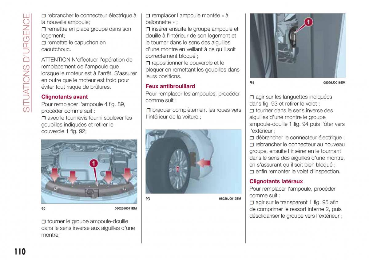 Fiat Tipo sedan manuel du proprietaire / page 112