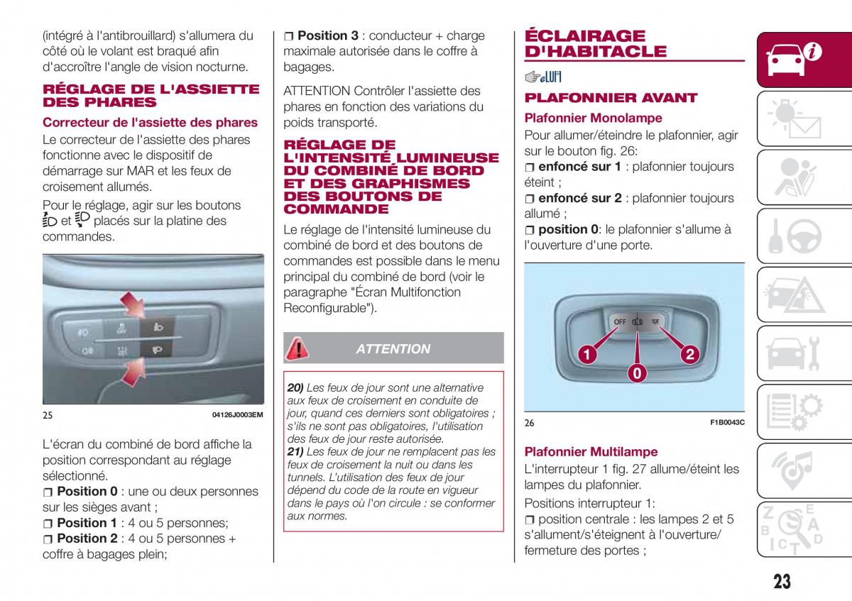 Fiat Tipo sedan manuel du proprietaire / page 25