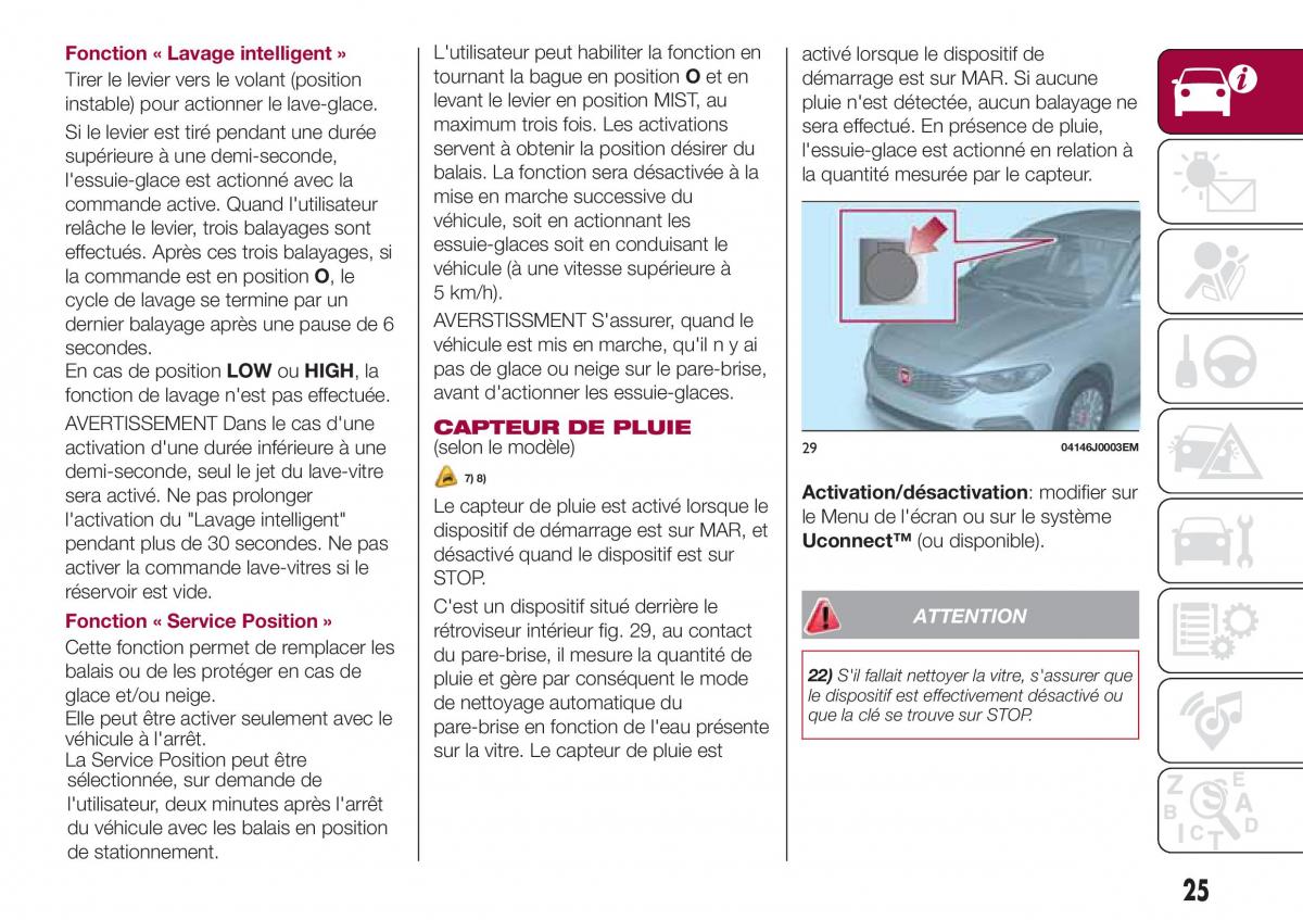 Fiat Tipo sedan manuel du proprietaire / page 27