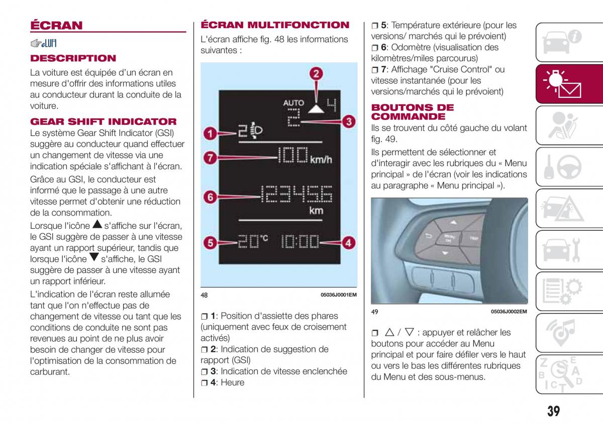 Fiat Tipo sedan manuel du proprietaire / page 41