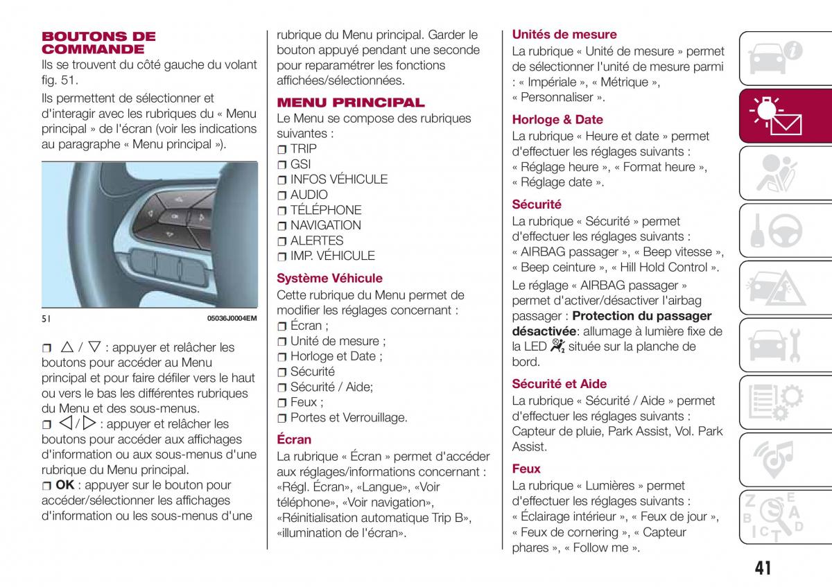 Fiat Tipo sedan manuel du proprietaire / page 43