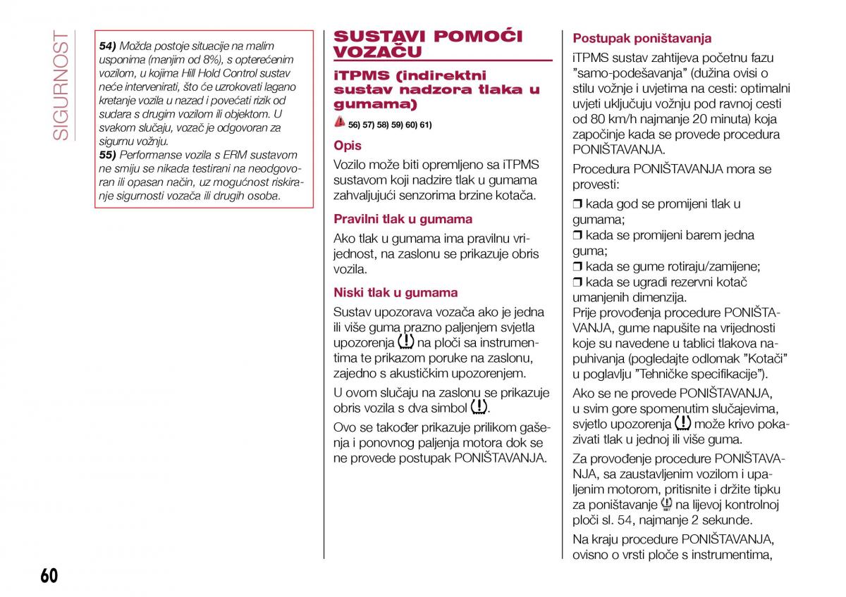 Fiat Tipo sedan vlasnicko uputstvo / page 62