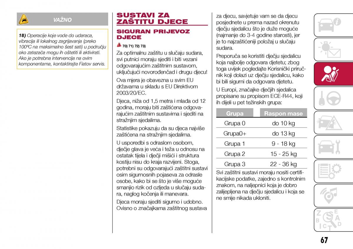 Fiat Tipo sedan vlasnicko uputstvo / page 69