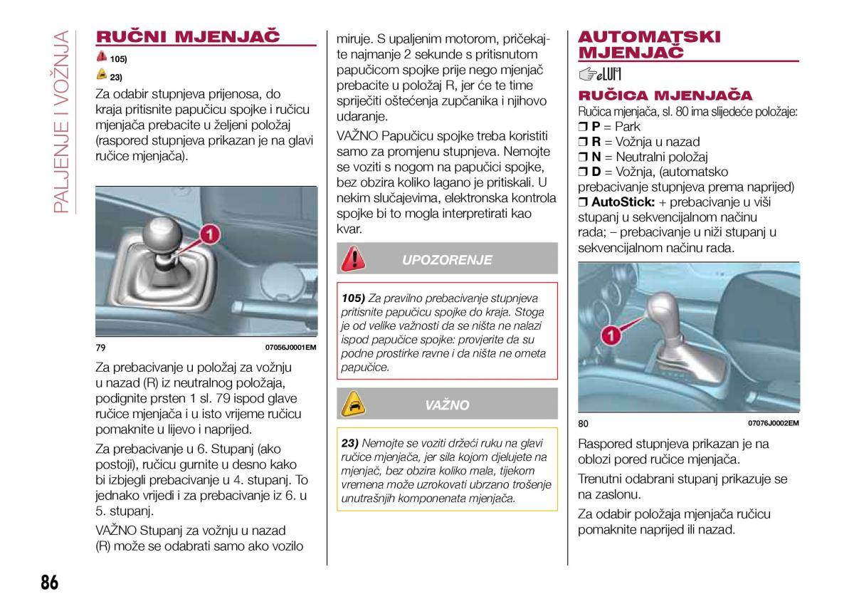 Fiat Tipo sedan vlasnicko uputstvo / page 88